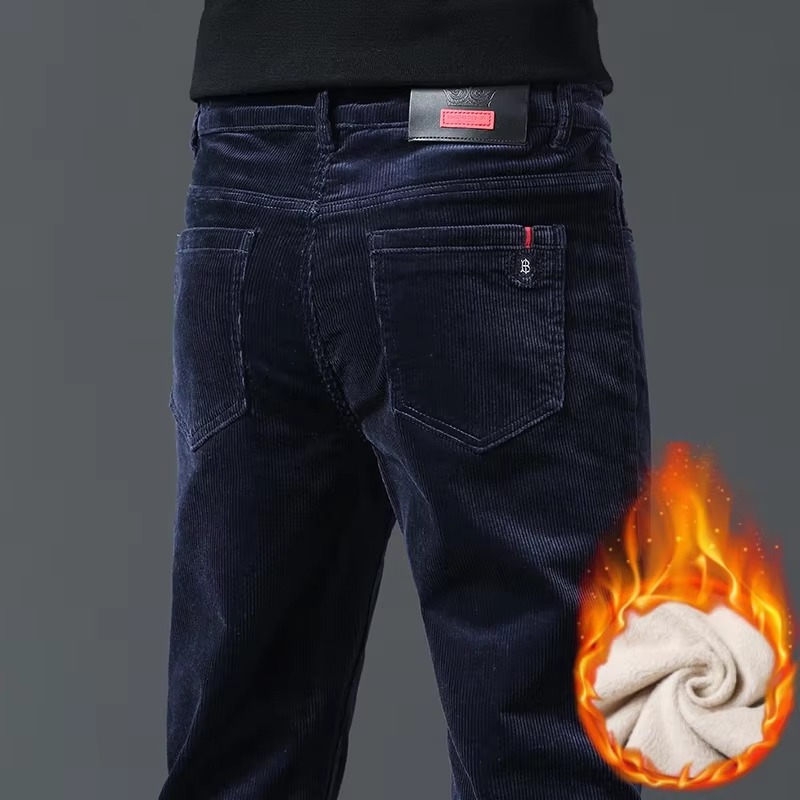 Corduroy Pant Warm - 남성용 코듀로이 바지, 겨울용 두꺼운 안감,