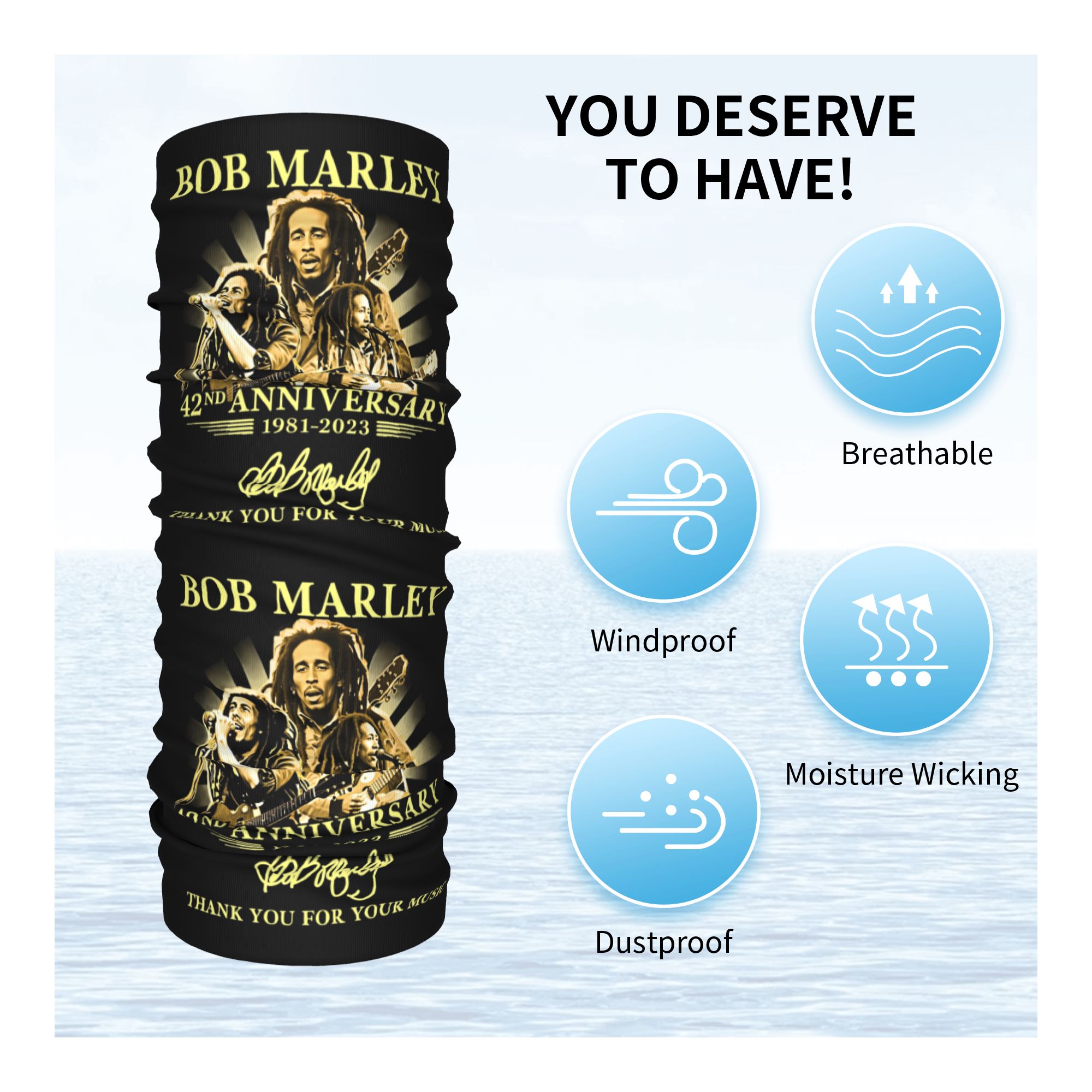 맞춤형 자메이카 가수 레게 록 밥 말리 밴다나 넥 워머 - Neck Gaiter Fleece 리뷰 및 가격