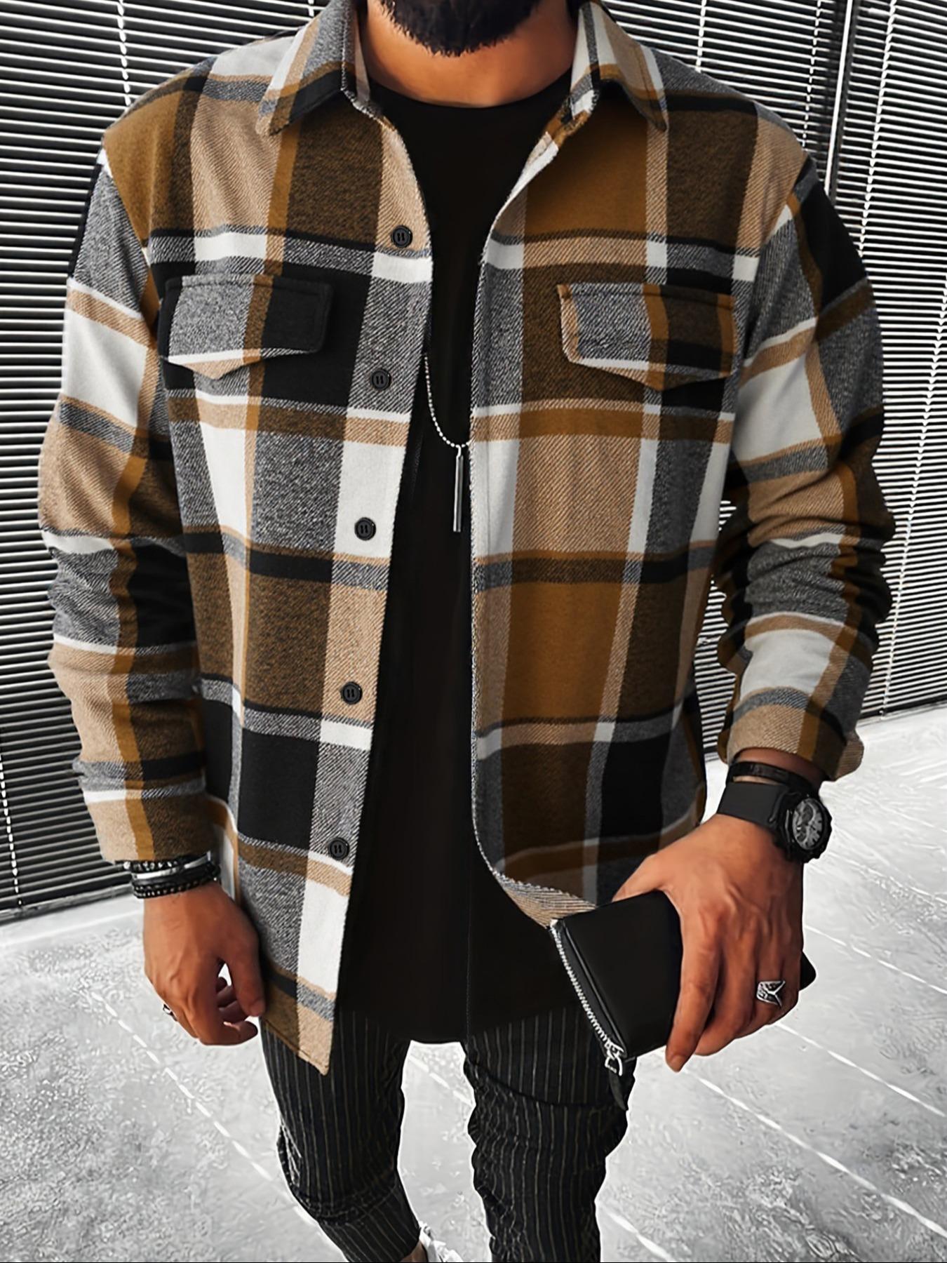 레트로 플래드 셔츠 남성 캐주얼 엘레강스 버튼업 긴팔  - Flannel Shirt Lined 리뷰 및 가격