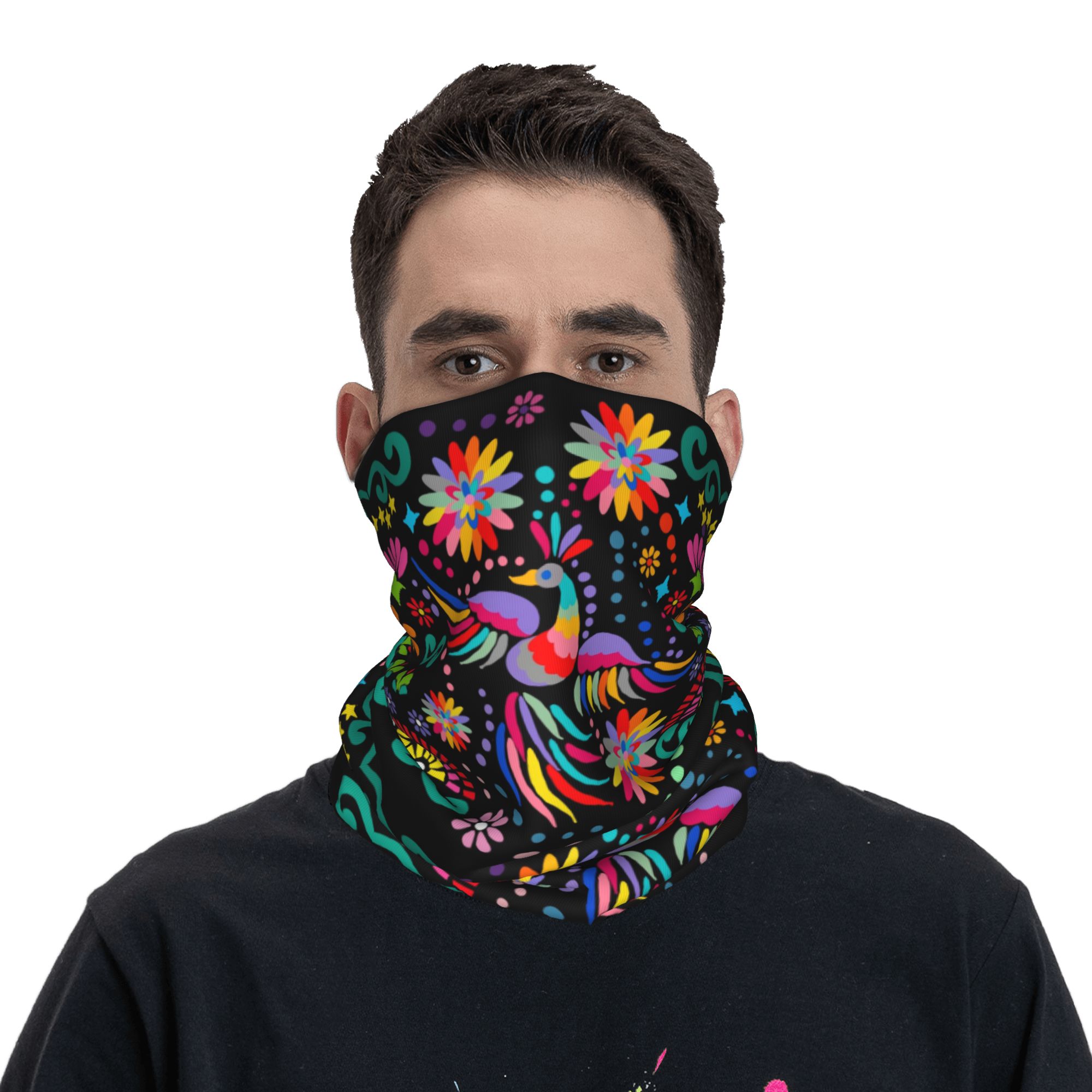 맞춤형 멕시코 플로럴 플라워 텍스타일 반다나 넥 워머  - Neck Gaiter Fleece 리뷰 및 가격