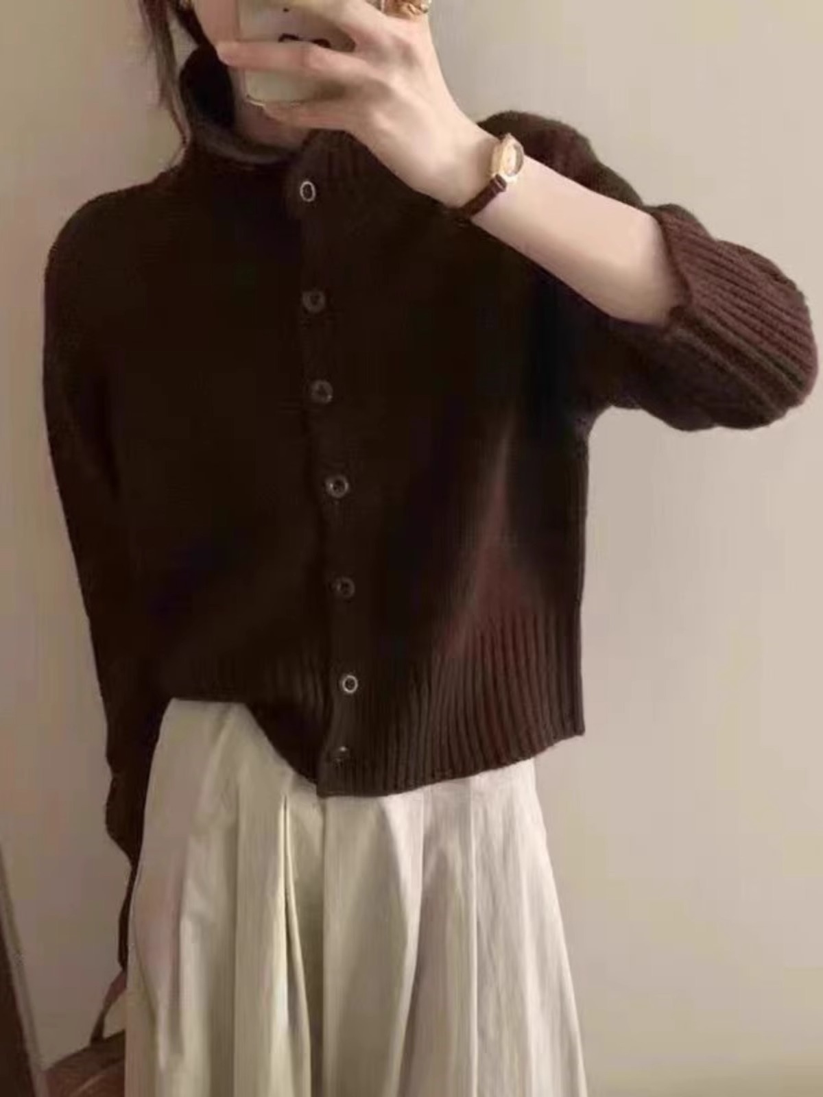 여성용 터틀넥 짧은 캐시미어 니트 가디건, 가을 및 겨 - Wool Coat Peacoat 리뷰 및 가격